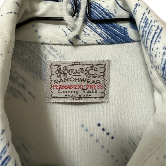 Vintage H Bar C Men’s Western Permanent Press Long Tail Shirt - Picture 3 of 12